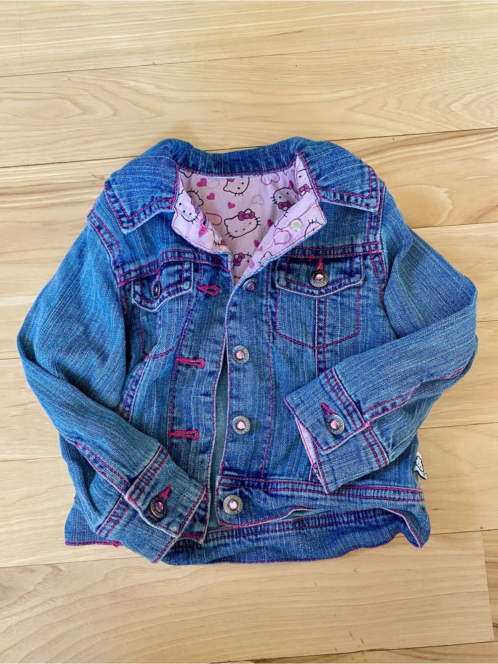 Hello Kitty Girls Sequined Denim Jean Jacket 2T